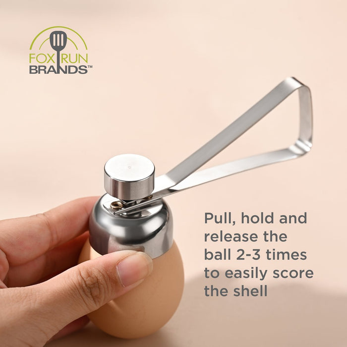 Fox Run Stainless Steel Egg Cracker & Shell Opener – Raw or Hard Boiled
