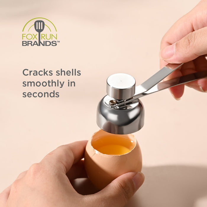 Fox Run Stainless Steel Egg Cracker & Shell Opener – Raw or Hard Boiled