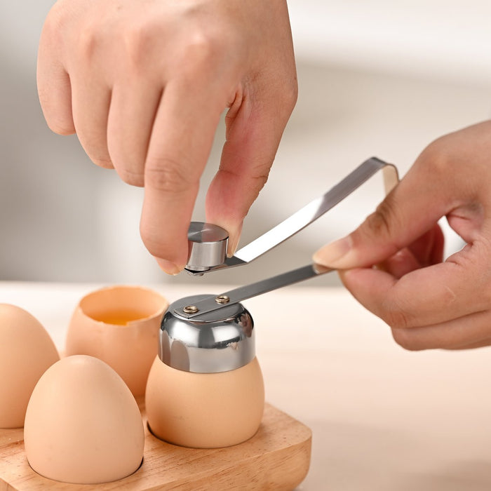 Fox Run Stainless Steel Egg Cracker & Shell Opener – Raw or Hard Boiled