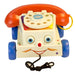 Fun retro pull toy with rotary dial phone face