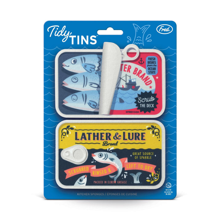 Fred & Friends Tidy Tins Sardine Sponges, Set of 2