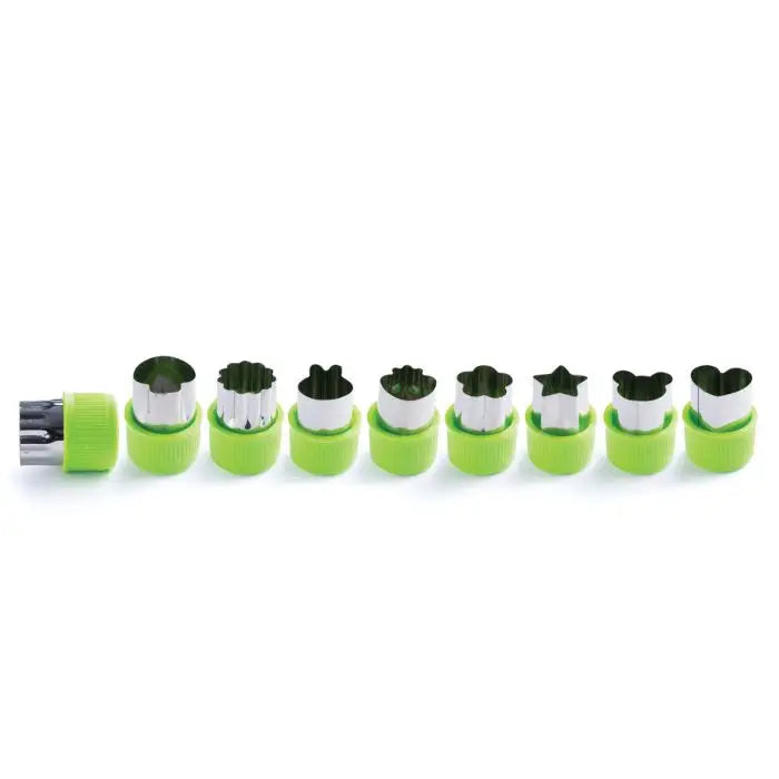 Mini Fruit and Vegetable Cutters - 9 Piece Cookie Cutter Set for Food