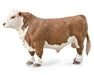 Hereford Bull figurine Measures 4.9" L x 2.4" H. 1:18 scale. Ages 3 and up.