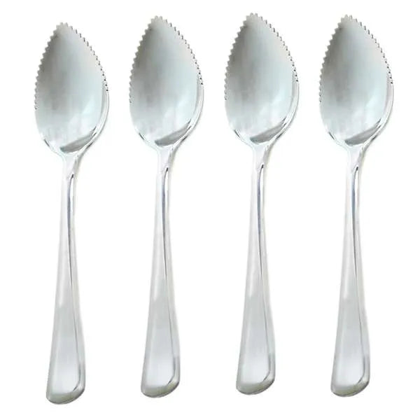 Stainless Steel Grapefruit Spoons with Serrated Edge - Set of 4
