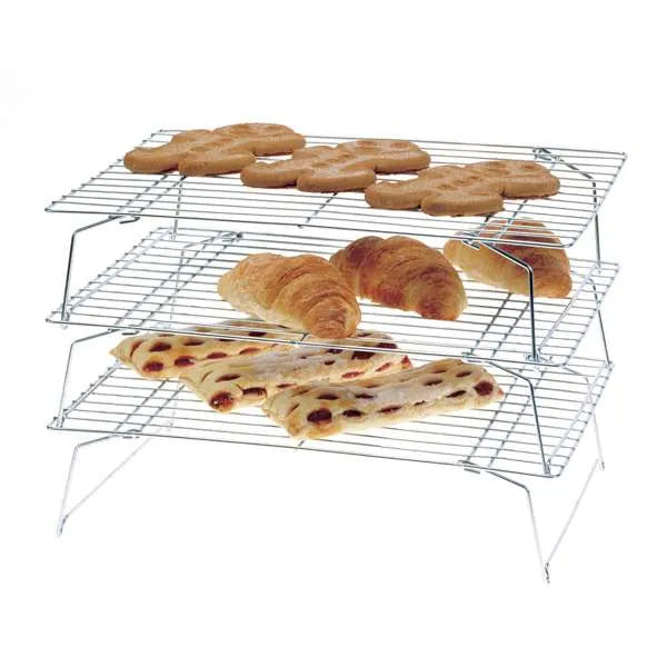 NorPro 3-Tier Stackable Cooling Rack Set - Space-Saving Wire Baking Racks