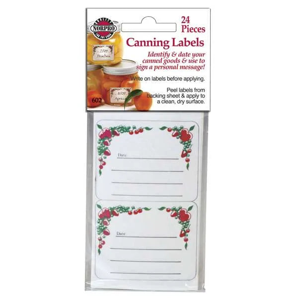 NorPro 24 Pack Canning Labels - Self-Adhesive Jar Labels for Home Preserving
