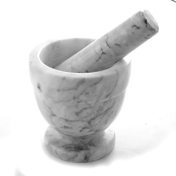 Norpro 695 Natural Marble Mortar and Pestle - 6 Ounce Spice Grinder