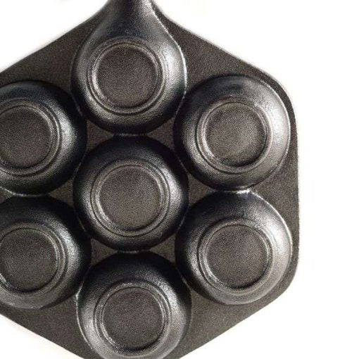 NorPro #3114 Cast Iron Aebleskiver Pan for Stuffed Pancakes, Munk Pan