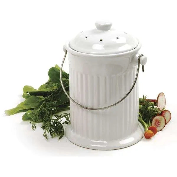 NorPro #93 White Ceramic Compost Crock