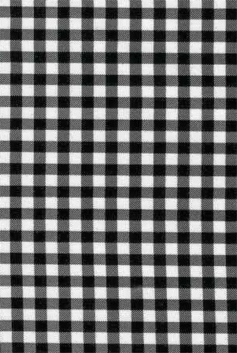 Black and White Gingham Check Oilcloth Fabric by the Yard - 47.5" Wide