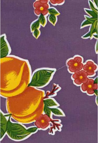 Cane on Purple Oilcloth Fabric Full Bolt - 12 Continuous Yards, 47.5" Wide