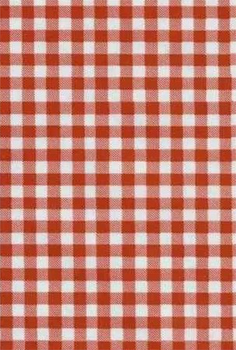 Red and White Gingham Check Oilcloth Fabric by the Yard - 47.5" Wide