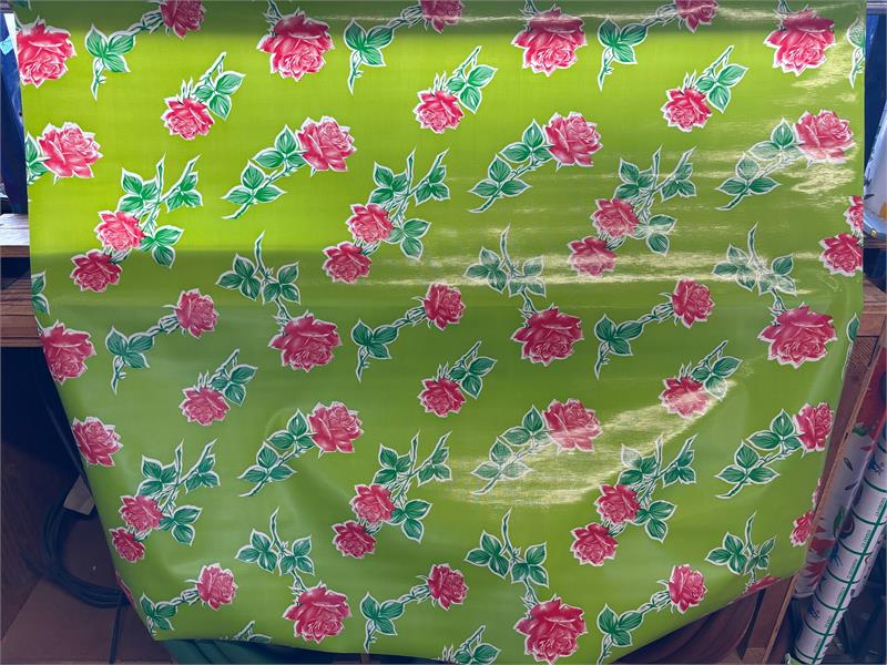 Havana on Lime Green Floral Oilcloth Fabric Full Bolt - 12 Continuous Yards, 47.5" Wide