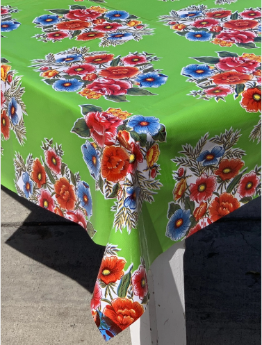 Ladybird on Lime Green Oilcloth Fabric Full Bolt - 12 Continuous Yards, 47.5" Wide