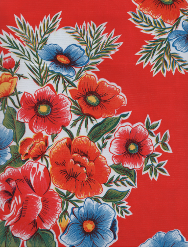 Ladybird on Red Oilcloth Fabric Full Bolt - 12 Continuous Yards, 47.5" Wide