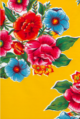 Ladybird on Yellow Oilcloth Fabric Full Bolt - 12 Continuous Yards, 47.5" Wide