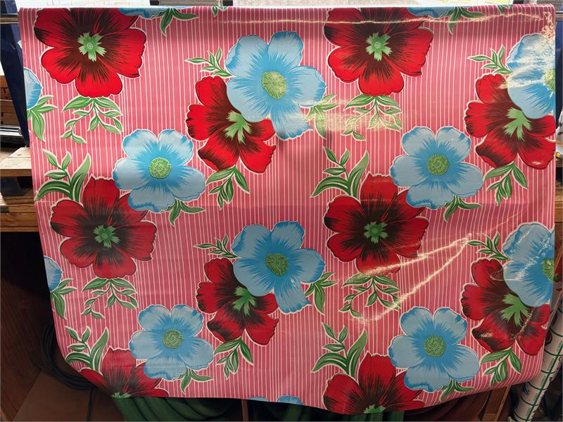 Mali in Pink Oilcloth Fabric by the Yard - 47.5" Wide