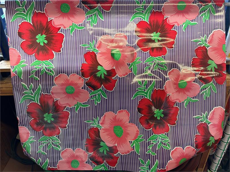 Mali in Purple Oilcloth Fabric Full Bolt - 12 Continuous Yards, 47.5" Wide