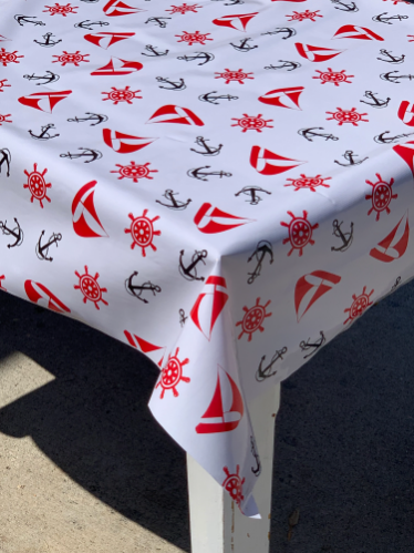 Nantucket in Black Oilcloth Fabric Full Bolt - 12 Continuous Yards, 47.5" Wide