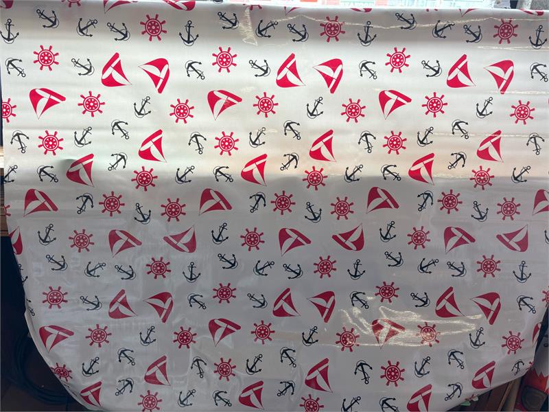 Nantucket in Black Oilcloth Fabric Full Bolt - 12 Continuous Yards, 47.5" Wide