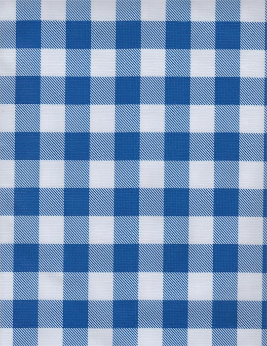 Big Picnic Check Blue and White Oilcloth Fabric by the Yard - 47.5" Wide