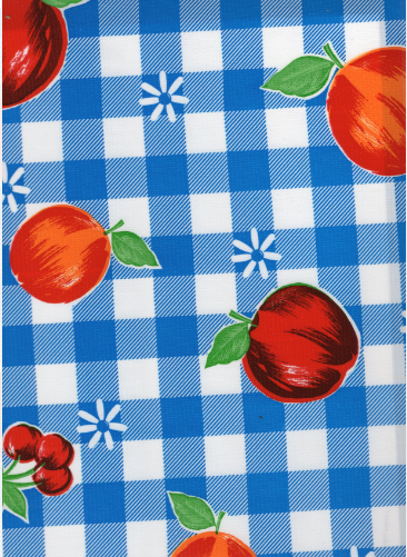 Riverside on Blue Oilcloth Fabric Full Bolt - 12 Continuous Yards, 47.5" Wide