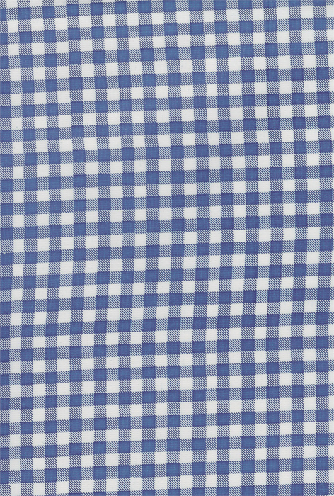 Royal Blue and White Gingham Check Oilcloth Fabric Full Bolt - 12 Continuous Yards, 47.5" Wide