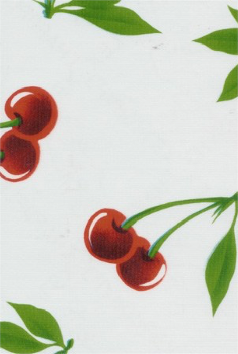 Stella Cherries on White Oilcloth Fabric by the Yard - 47.5" Wide