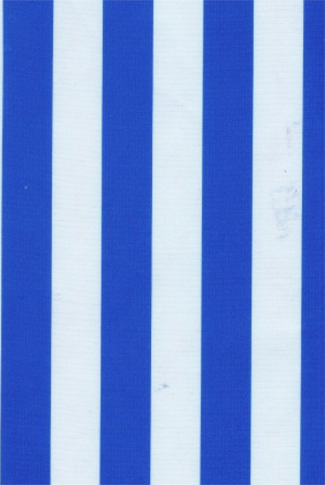 Blue and White Stripes Oilcloth Fabric Full Bolt - 12 Continuous Yards, 47.5" Wide