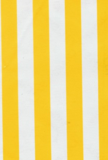 Yellow and White Stripes Oilcloth Fabric by the Yard - 47.5" Wide