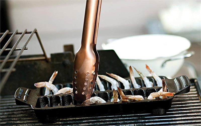 Fox Run Outset Cast Iron Shrimp Grilling Pan #76375