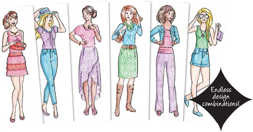 Fashion Plates Design Set - Classic Mix and Match Fashion Drawing Kit for Kids
