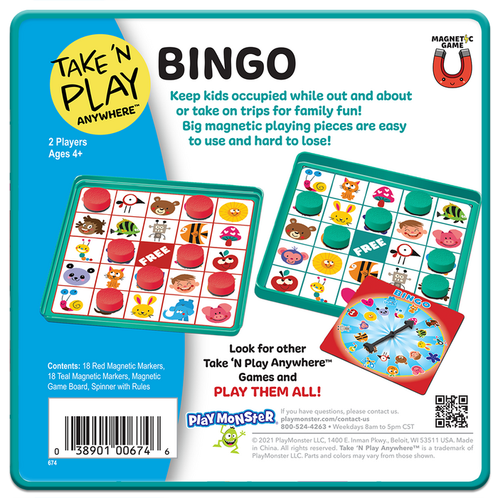 Playmonster Magnetic Picture Bingo Game - Travel-Friendly Screen-Free Fun for Kids