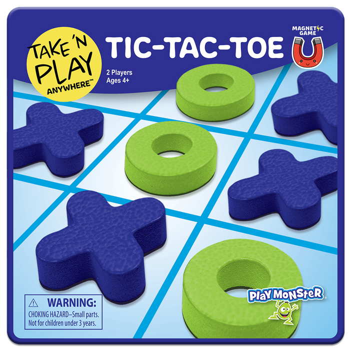 Playmonster Magnetic Tic Tac Toe Game - Travel-Friendly Screen-Free Fun for Kids