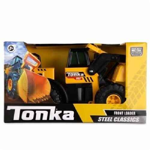 Tonka Steel Classic Front Loader - 21.5" Metal Construction Vehicle with Moveable Bucket