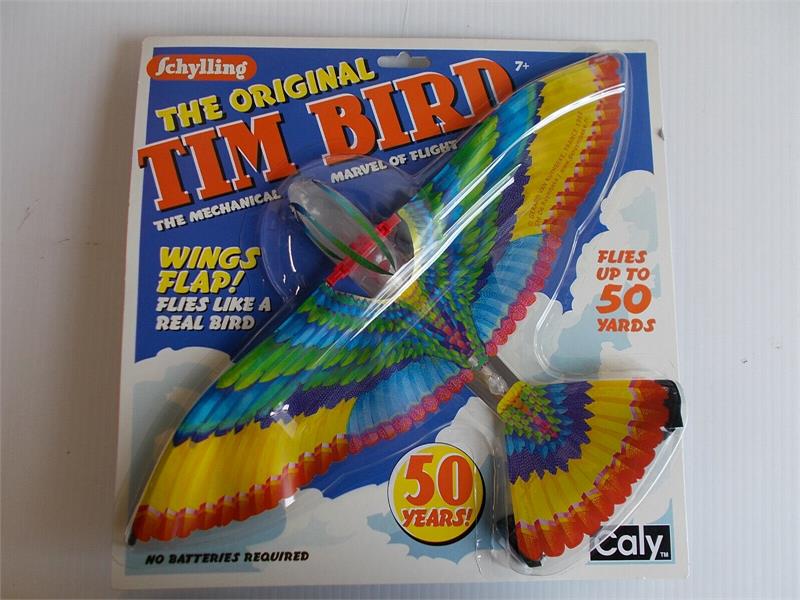 Schylling The Original Tim Bird - Wind-Up Flying Toy with Flapping Wings