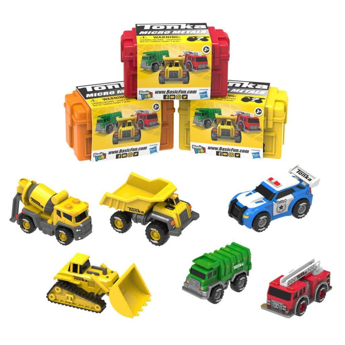 Tonka Micro Metals Single Vehicle - Mini Die-Cast Truck in Toolbox Capsule
