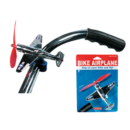 Schylling Retro Bike Airplane - Chrome Handlebar Propeller Accessory with Spinning Blades