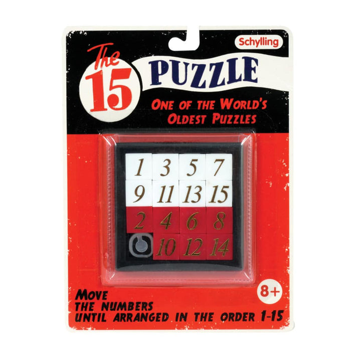 Schylling Sliding Fifteen Puzzle - Classic Brain Teaser Game