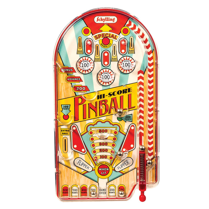 Schylling Vintage Arcade Pinball Game - Classic Handheld Screen-Free Fun