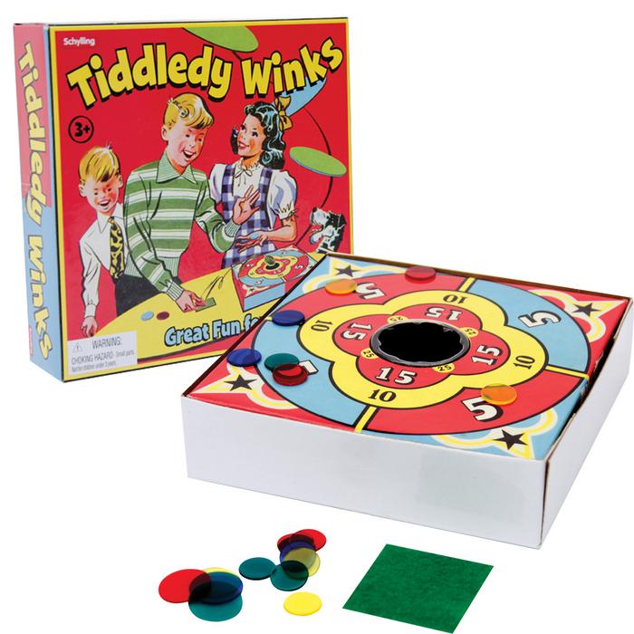 Schylling Tiddledy Winks Classic Board Game - Family Flipping Game for 2-6 Players