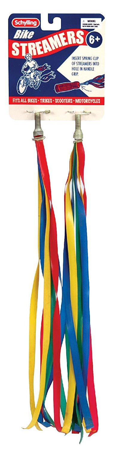 Bright colored plastic handle bar streamers for kids