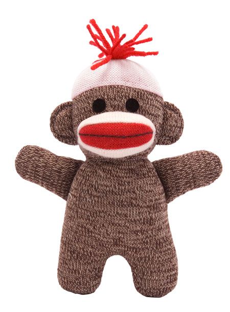 Small Brown Sock monkey doll toy