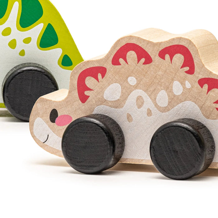 Cubika Wooden Joyful Dinos Toy Set - Eco-Friendly Dinosaur Play Set for Imaginative Play