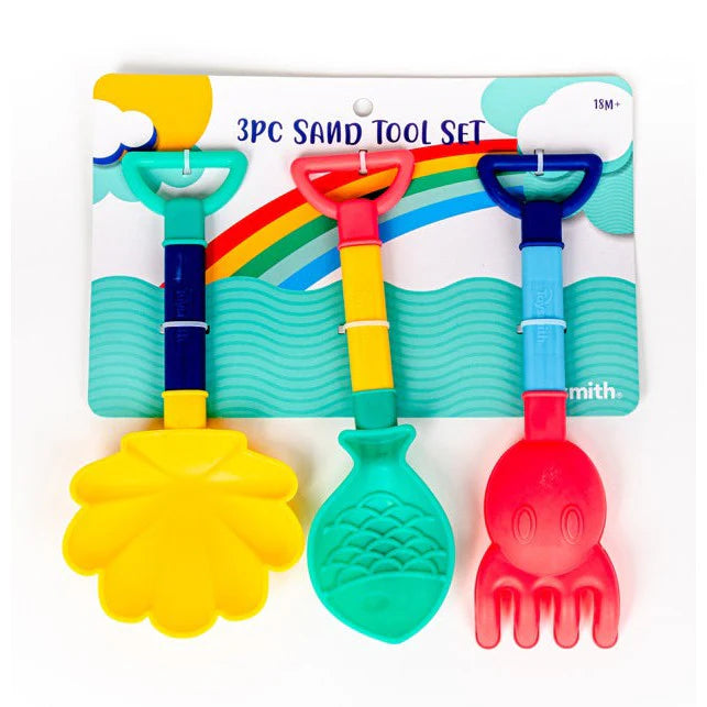 3 Piece Sand Tool Set - Beach Play Toys for Kids