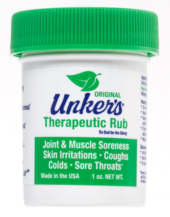 Unker's Multi-Purpose Therapeutic Salve 1 oz - Natural Pain Relief Rub Travel Size