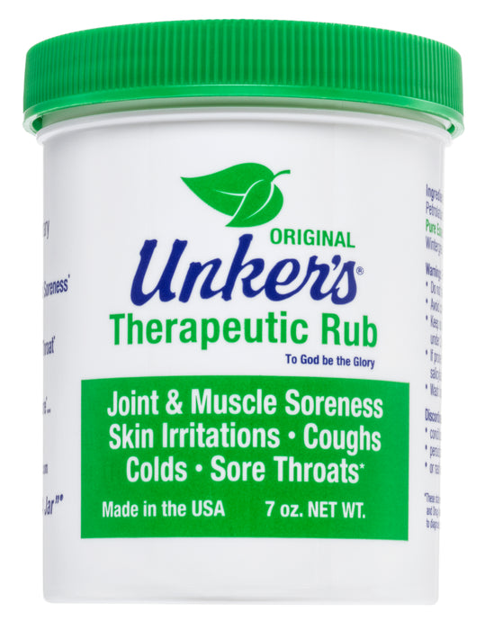 Unker's Multi-Purpose Therapeutic Salve 7 oz - Natural Pain Relief Rub Family Size