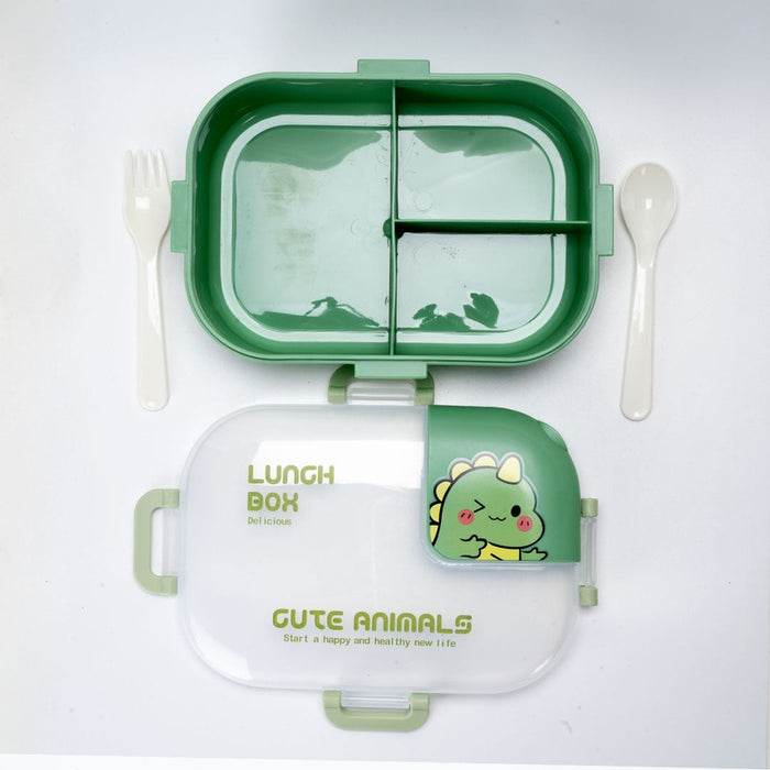 Dinosaur Lunch Box with Spoon and Fork