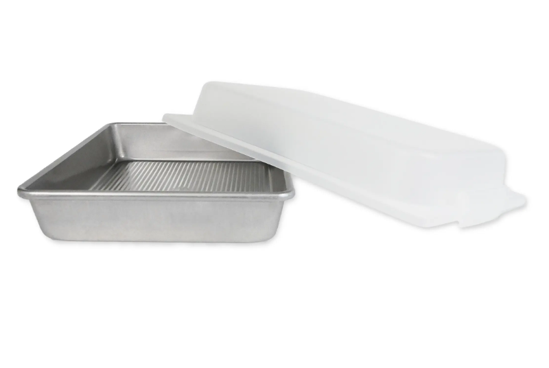 USA Pan Non-Stick Aluminum 9" x 13" Rectangle Cake Pan with Lid Set #1117RCLD-ST-1
