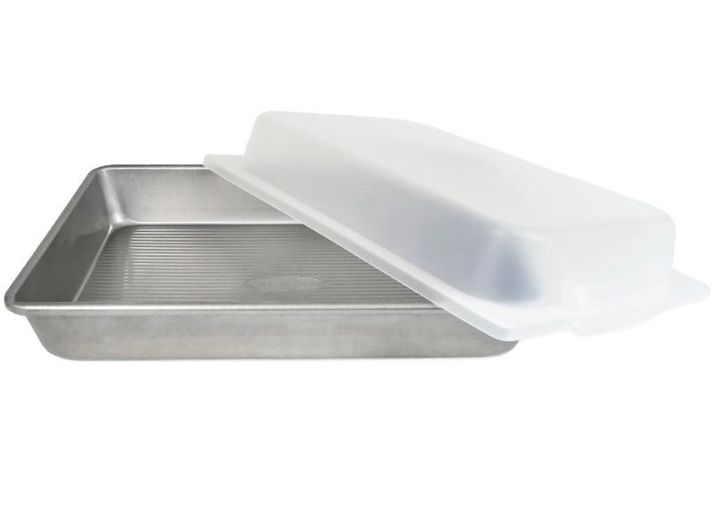 USA Pan Non-Stick Aluminum 13" x 10" Lasagna Pan with Lid Set #1111RCLD-ST-1